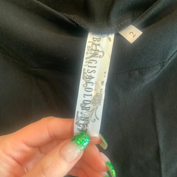 Black Rhinestone Leg Pants - Picture 6 of 6